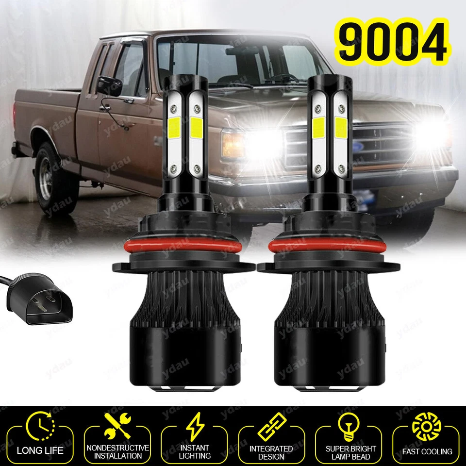 Faro LED de 4 lados 9004 haz alto bajo para Ford F-350 F-250 F-150 1987-1991 Foto 1 de 4