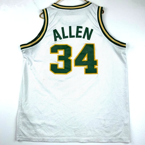 Vintage Ray Allen Seattle Supersonics Nike Swingman  Jersey Size 2XL White Nba Cover