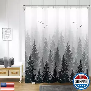 Hokibero Extra Long Shower Curtains 84 inches Black and White Shower Curtain - Picture 1 of 5
