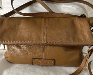 LUCKY BRAND Brown Leather Flap Front Crossbody Bag (11”x7”x4”) - Picture 1 of 7