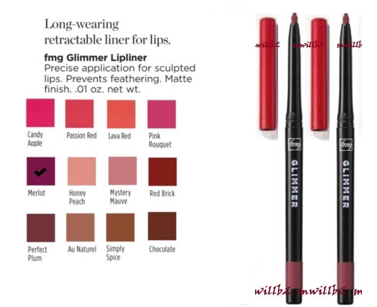 Lot of 2 - Avon fmg Glimmer Lipliner MERLOT Retractable (Glimmersticks) Retired! - Image 1 of 1