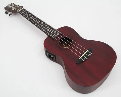 Luna UKE VMC CE RDS Vintage Mahogany Concert A/E Ukulele Acoustic / Electric Red - Image 1 of 4