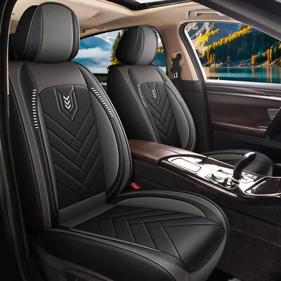 Car Seat Covers Fit for Nissan Versa 2009-2025 Faux Leather (5 Seats,Black&Grey) Foto 1 de 4