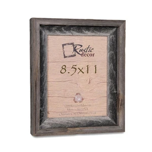 8.5x11-2" Wide Signature Reclaimed Rustic Barn Wood Picture Frame - Picture 1 of 2
