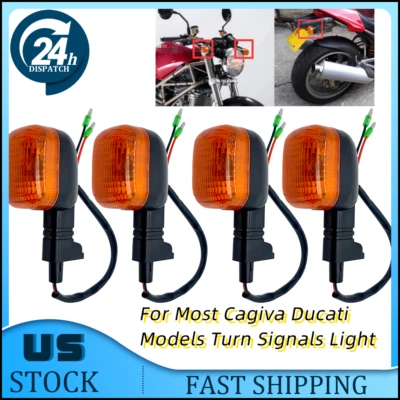 For Cagiva Ducati 4xIndicators Turn Signal Blinker Winker Light Yellow - Image 1 of 4