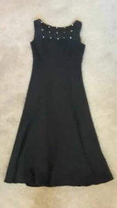 Vestido de Cóctel Evan Picone 4 Negro 4 Formal Demure Sofisticado Clásico - Imagen 1 de 6