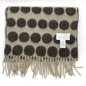 CHARTER CLUB LUXURY 100% Cashmere Gray Reversible Polka Dot Scarf 66” X 10” - Picture 1 of 4