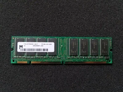 Micron 64MB , PC-100 , SDRAM , 168 pin , Model # MT8LSDT864AG-10EC7 - Image 1 of 3