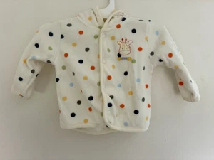 Carter's Baby Mädchen bunt gepunktet kuschelige Fleece Druckknopf Kapuze Jacke cremefarben 9M - Bild 1 von 9