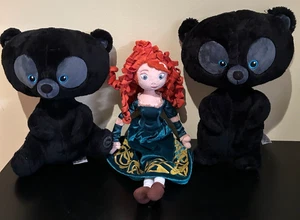 BRAVE disney store MERIDA & BEARS 20" 16" & 13" plush stuffed figure toys - Picture 1 of 8
