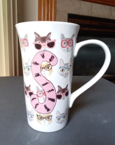Designers Choice Coventry Hipster Katze Buchstabe S Katzen tragen Brille 18 Unzen Becher - Bild 1 von 10
