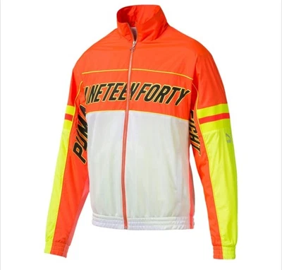 New Puma Mens XTG Woven Nineteen Forty Eight Bomber Jacket Size Large Orange LS - Image 1 of 4
