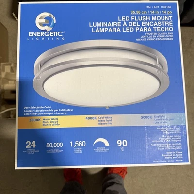 Energetic 14" 24W Double Ring LED Flush Mount Ceiling Light