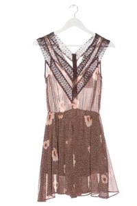 H&M Mini vestido Mujeres Talla EU 34 marrón-blanco puro estilo fiesta - Imagen 1 de 5