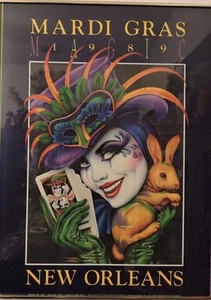 Mardi Gras Magic Poster Andrea Mistretta New Orleans 1989 32x24 New Old Stock - Picture 1 of 13