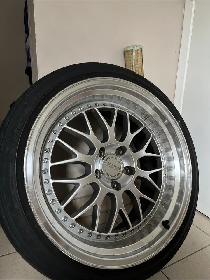 ESR SR01 19x 9.5 5x120 Silver Brushed Wheels. SR SERIES Rims. Set of 3 USED - Image 1 of 4