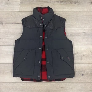 Polo Ralph Lauren Daunenweste Herren Medium rot Büffel kariert Knopfleiste wendbar - Bild 1 von 13