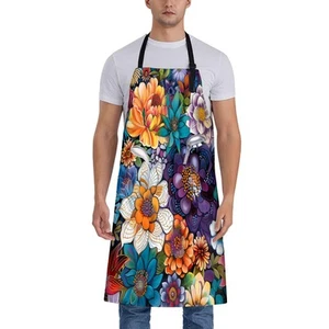Floral Apron for Women, 28x33in, Kitchen Chef Aprons with 2 Pockets, Polyeste... - Picture 1 of 6