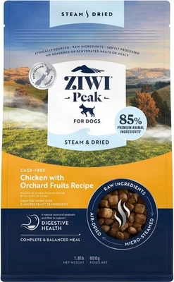 1.8# ZIWI Peak Steam & Dried Dog Food Chicken with Orchard Fruits Recipe - Image 1 of 3