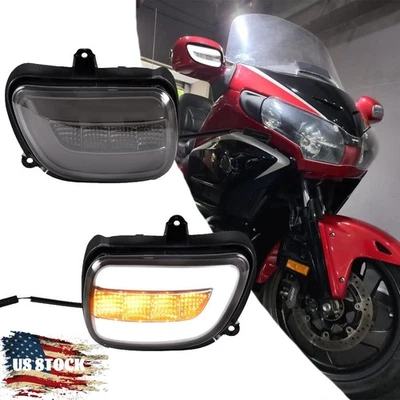 Fits For Honda Goldwing 1800 GL1800 2001-2017 2016 Front LED Turn Signals Lights - Image 1 of 4