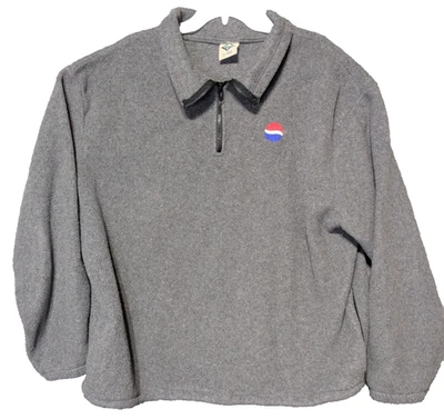 Timberline Colorado Pepsi Pullover Fleece Jacket Mens X Large 1/4 Zip Gray USA - Image 1 of 4