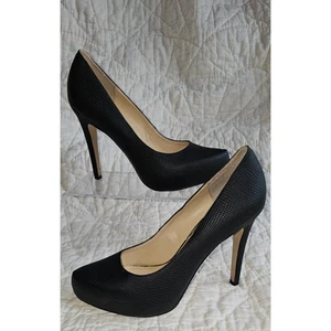 Jessica Simpson Anyelin Tacones Bomba Negro 9.5 Plataforma Serpiente Textura 3D EU 41 - Imagen 1 de 9