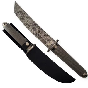 Katana Tanto Knife Fixed Blade 440 Damascus Steel Design - Picture 1 of 15