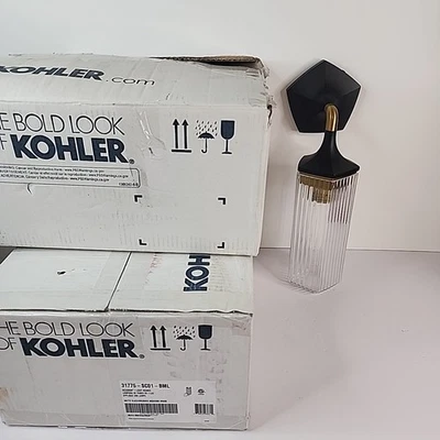 KOHLER Occasion 2x Lights Black Brass Trim Wall Sconces 31775-SC01-BML Lot Of 2! - Image 1 of 4