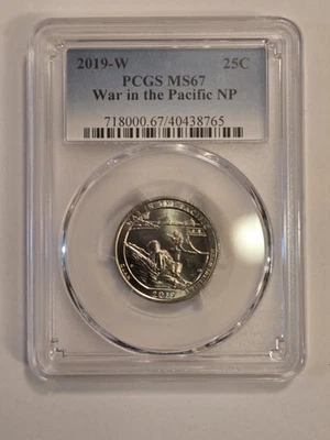 2019 W War In The Pacific Quarter PCGS MS67 - Image 1 of 2