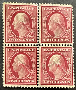 US 1908 Sc# 332 Used Block of 4 Perf 12 Double Line Wmk. 191 2mm Spacing - Picture 1 of 2