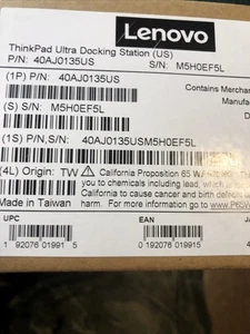 Lenovo ThinkPad Ultra Docking Station 40AJ0135US For Laptop ( new) - Picture 1 of 2