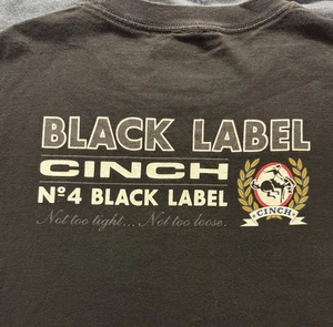 Black Label Cinch No. 4 Men's Logo Graphic Crest Western Country T-Shirt Sz XL - Picture 1 of 7