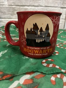 Harry Potter Kaffeebecher "I'd Rather Stay At Hogwarts" groß Weihnachtstasse - Bild 1 von 4