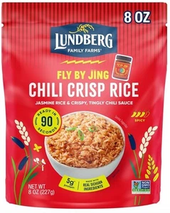 Lundberg Fly By Jing Chili Crisp Rice, 90 Second Organic Jasmine Rice, 8oz Pouch - Picture 1 of 5