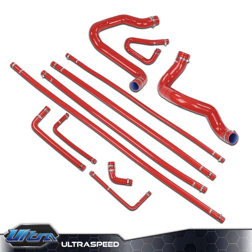 Kit de mangueira de radiador e aquecedor vermelho compatível com 88-94 Ford F150 F250 F350 Bronco 5.0L 5.8L - Imagem 1 de 4