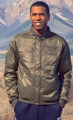 Diesel Vintage Super Rare Mens Moto Bomber Nylon Windbreaker Jacket Army - Image 1 of 4