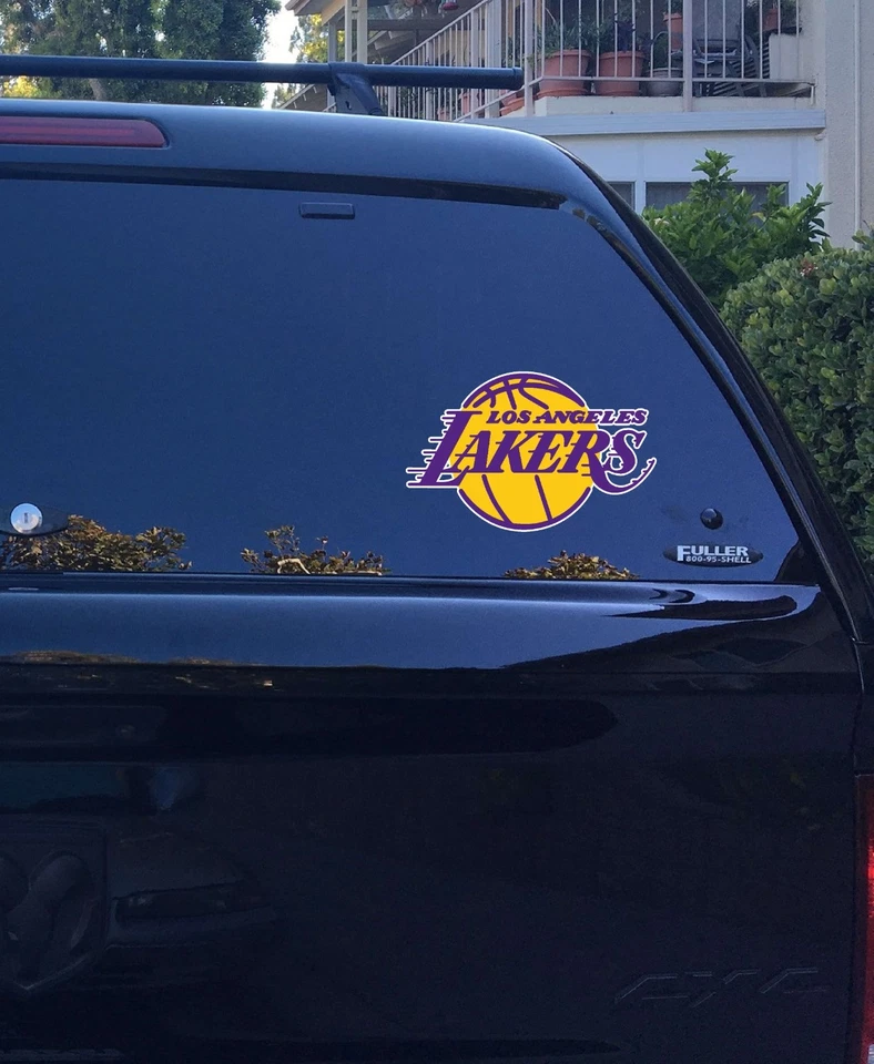 NB-14-03 RECUBIERTO UV Lakers 2 colores logotipo LA ventana coche vinilo pegatina Foto 1 de 4