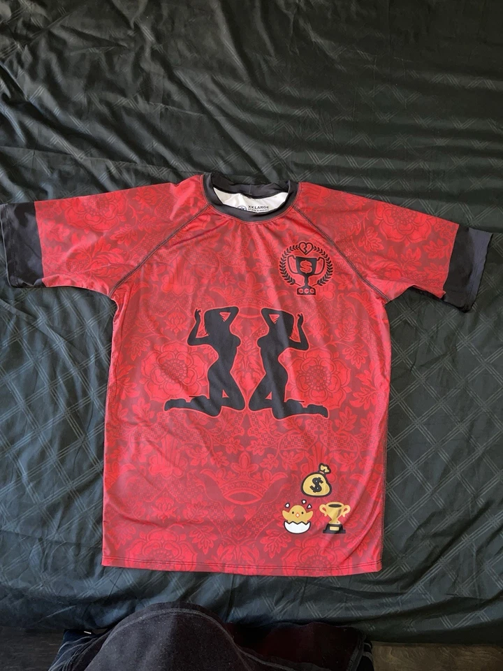 Garry Tonon Jiu Jitsu Rash Guard XXL Cash Chicks Championships MMA ONE 2XL Red - Image 1 of 4