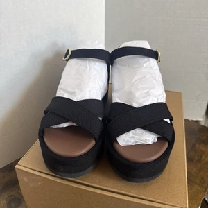 Rothy's The Criss Cross leichte Keilsandale schwarz Größe 7,5 neu - Bild 1 von 6