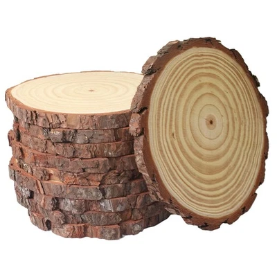10 piezas rebanadas de madera sin terminar de 8-9 pulgadas para centros de mesa, redondas de madera natural para Foto 1 de 4