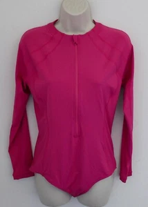 Athleta Einteiler Badeanzug Rashguard Medium Pink Sonnenschutz Langarm Surf Zip - Bild 1 von 7