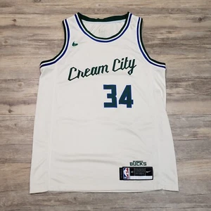 Nike Giannis Antetokounmpo Jersey 40 Small Milwaukee Bucks Cream City Swingman - Picture 1 of 13