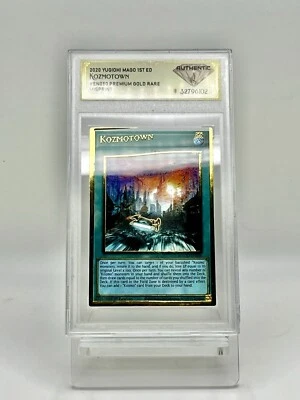 MISPRINT KOZMOTOWN PREMIUM GOLD RARE YUGIOH DSG Gem Mint 10 PSA CGC MAGO-EN050 - Image 1 of 3