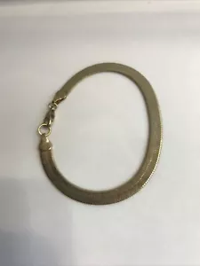 Bracciale stile spina di pesce tono oro 7,5" - Foto 1 di 8