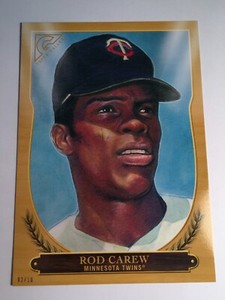 2018 Topps Gallery Hall of Fame Jumbo 5x7 Rod Carew Twins HOF20 Gold 03/10