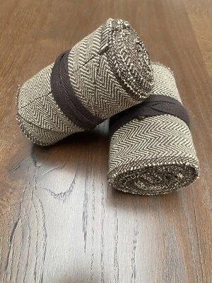 Viking Winningas Leg Wrap Herringbone Pattern Length Colour Brown Cotton Pair - Image 1 of 2