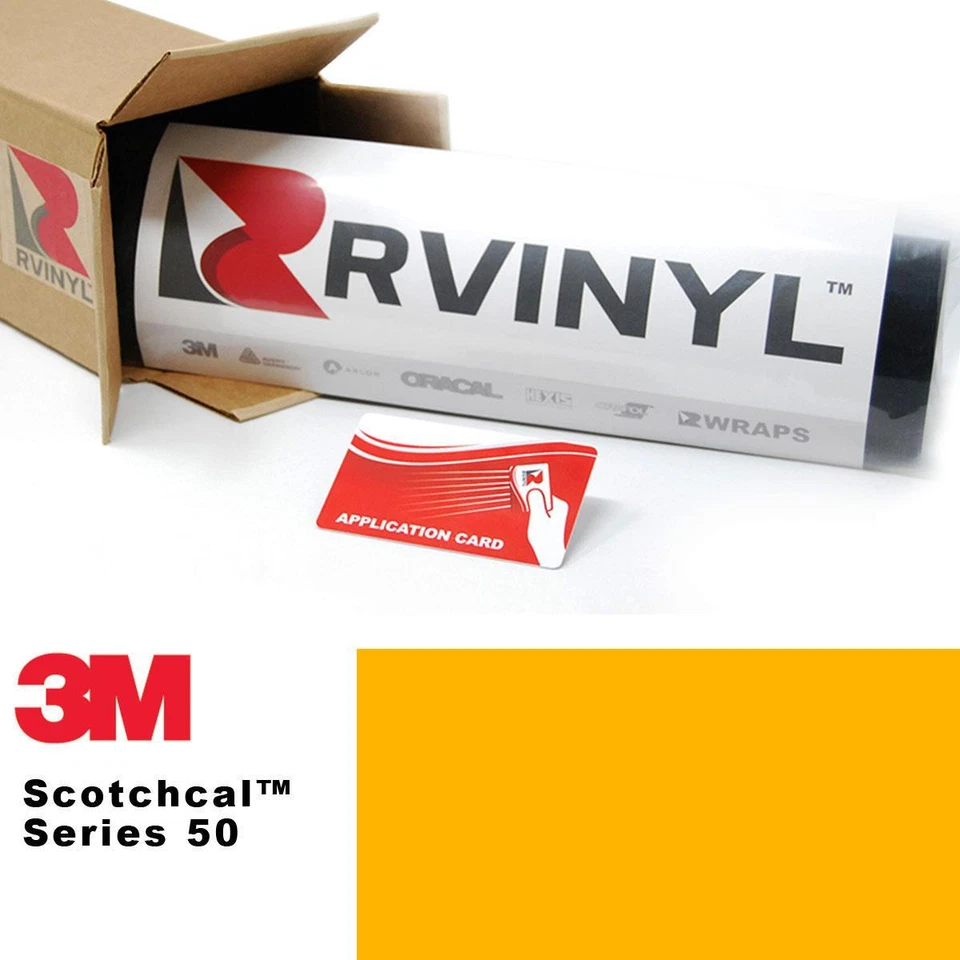 3M 50 Scotchcal Sunflower Yellow 27 Vinyl Film Craft Sign Hobby DIY Sheet Roll - Image 1 of 4