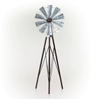 Durable Tall Outdoor 24in Metal Windmill Rustic Spinner Garden Yard Decoration