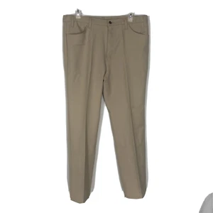 VTG Levi Polyester Dress Pants 40 x 32 Tan Khaki Western Straight Leg  - Picture 1 of 4