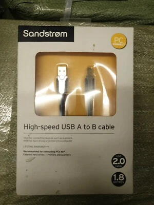 SANDSTROM SUSB18M17 Premium High Speed USB 2.0 A to B Cable - 1.8 m  - Image 1 of 2